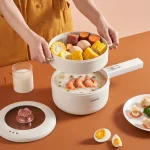 1.6L Smart Electric Cooking Pot Portable Saucepan Rice Cooker Multicooker Ceramic Liner Electric Skillet Fried Pan with Steamer - Image 4