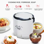 12V 24V Electric Rice Cooker Portable 1L Water Food Heater Machine Lunch Box Warmer 2 Persons Cooking Machine for Home Car Truck - Image 4