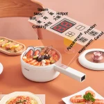 1.6L Smart Electric Cooking Pot Portable Saucepan Rice Cooker Multicooker Ceramic Liner Electric Skillet Fried Pan with Steamer - Image 5