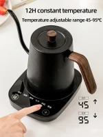 1000W Gooseneck Electric Kettle 800ml Hand Brew Coffee Pot smart Teapot Temperature Control Pot Rapid Heating Kettle - Image 5