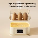 6 Eggs Boiler Steamer Multifunctional Electric Egg Cooker Kitchen Breakfast Maker 200W High-Power Smart Egg Steamer with Timer - Image 4