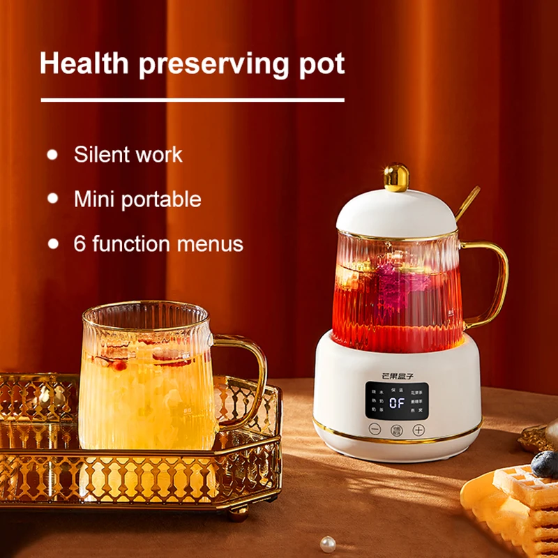 kf-S13bb071f8f64424b80d20ddd214e5d6bE 400ml Electric Kettle Health Preserving Pot Boiled Water Kettle Glass Stew Cup Multi-functional Teapot For Office Home 220V - Image 1