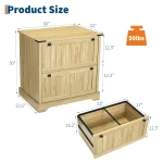 2 Drawer Farmhouse File Cabinet with Hanging File Folders for A4/Letter/Legal Size Documents,30" Wood Lateral Filing Cabinet for Home Office,Large File Storage Printer Stand Wood - Image 2