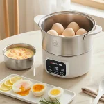 Double Layer Eggs Steamer Multifunction Stainless Steel Egg Boiler 24 Hour Booking Function Breakfast Machine Kitchen Appliances - Image 2
