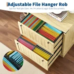 2 Drawer Farmhouse File Cabinet with Hanging File Folders for A4/Letter/Legal Size Documents,30" Wood Lateral Filing Cabinet for Home Office,Large File Storage Printer Stand Wood - Image 3