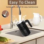 5-in-1 Electric Milk Frother & Steamer with Temp Display: Auto Warm/Cold Foam Maker for Coffee, Latte, Cappuccino, Hot Chocolate - Image 2