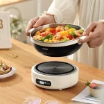 1.2L Folded Electric Cooking Pot Portable Multicooker Travel Rice Cooker Split Hot Pot 304 Stainless Steel Electric Skillt 500W - Image 2