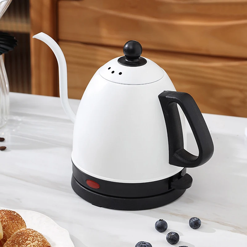kf-S318d34da64724601aa28557ed141ee41Y 800ml Electric Kettle Gooseneck Hand Brew Coffee Pot Teapot 304 Stainless Steel Water Jug Slender Mouth Hand Brewing Pot 1000W - Image 1