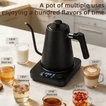 110V/220V Gooseneck Electric Kettle 1.0L Temperature Control Stainless Steel Inner Quick Heating 1200W Anti-dry Protection - Image 3