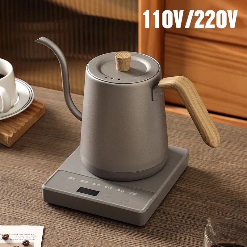 kf-S36400546676e4ce19910ee66a979009aV Gooseneck Electric Kettle 800ml Hand Brew Coffee Pot Smart Teapot Temperature Control Pot 1000W Rapid Heating Kettle 110V/220V - Image 1