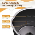 5-in-1 Electric Milk Frother & Steamer with Temp Display: Auto Warm/Cold Foam Maker for Coffee, Latte, Cappuccino, Hot Chocolate - Image 3