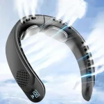 Neck Fan Turbine 360° 4000mAh Leafless Portable Vaneless Design 3 speed USB Rechargeable LED display Strong Wind Fast Cooling