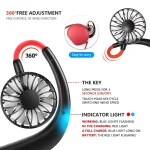 Neck Fan Portable Fan Hand Free Mini USB Rechargeable Neck Fan Cooling Wearable Suitable Fan Air Cooler for Outdoor Sports - Image 5