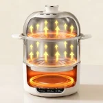 Double Layer Eggs Steamer Multifunction Stainless Steel Egg Boiler 24 Hour Booking Function Breakfast Machine Kitchen Appliances - Image 6