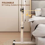 Overbed Table with Wheels Adjustable Height, Foldable Side Table, Rolling Table Standing Desk Potable Laptop Desk Computer Workstations for Home Office - Image 5