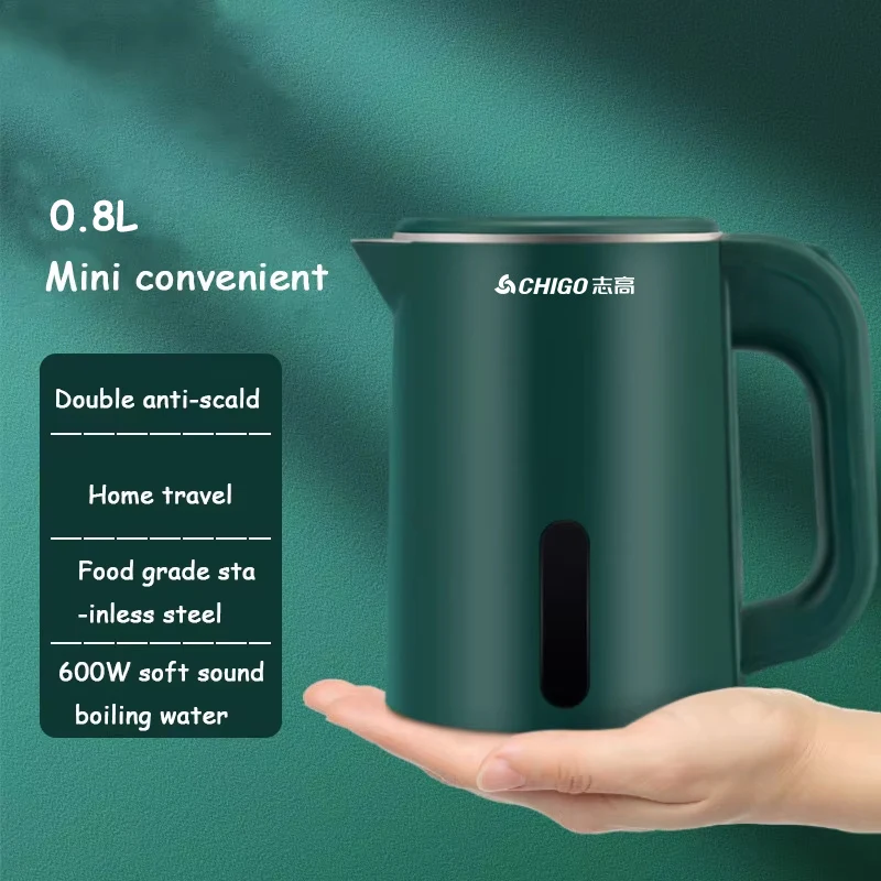 kf-S4ca067618dca424e89860ae6356c58d4S 0.8L Mini Electric Kettle Small Capacity 304 Stainless Steel Teapot Hotel Dormitory Kettle Portable Travel Boil Water Pot 220V - Image 1