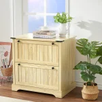 2 Drawer Farmhouse File Cabinet with Hanging File Folders for A4/Letter/Legal Size Documents,30" Wood Lateral Filing Cabinet for Home Office,Large File Storage Printer Stand Wood