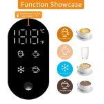 5-in-1 Electric Milk Frother & Steamer with Temp Display: Auto Warm/Cold Foam Maker for Coffee, Latte, Cappuccino, Hot Chocolate - Image 4