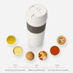 350ml Mini Electric Kettle Portable Travel Teapot 3 Temperature Adjustment Pot 304 Stainless Steel Thermal Pot Boiling Water Cup
