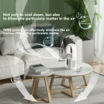 Portable USB Air Cooler Leafless Electric Desktop Fan 6 Speed Silent Timer Air Conditioner Cooling Humidifier Conditioning Fan - Image 2