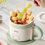 1.6L Electric Cooking Pot Folding Handle Portable Rice Cooker Travel Pot Multifunction Dormitory Hotpot Electric Frying Pan 220V - Image 4