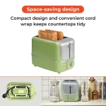 110V/220V Toaster 2 Slice Wide Slot with 7 Preset Temperature and Defrost Small Household Bread Maker Sandwich Maker Toaster - Image 6