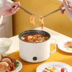 Multifunctional Electric Cooking Pot Small Mini Electric Cooker Rapid Noodle Cooker for Student Dormitories Personal Use