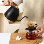 800ml Gooseneck Electric Kettle Hand Brew Coffee Pot Teapot 304 Stainless Steel Water Jug Slender Mouth Hand Brewing Pot 1000W - Image 2