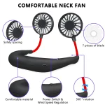 Neck Fan Portable Fan Hand Free Mini USB Rechargeable Neck Fan Cooling Wearable Suitable Fan Air Cooler for Outdoor Sports - Image 4