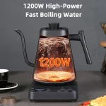 110V/220V Gooseneck Electric Kettle 1.0L Hand Brew Coffee Pot Smart Teapot Temperature Control Pot 1200W Rapid Heating Kettle - Image 6