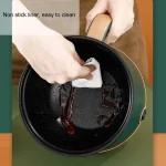 Electric Hot Pot Green 1.8L 600W Cooking Pot with Steam 2 Adjustable Level Anti Stick Multifunctional Cooker for Soup Noodle - Image 4
