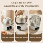 Double Layer Eggs Steamer Multifunction Stainless Steel Egg Boiler 24 Hour Booking Function Breakfast Machine Kitchen Appliances - Image 5