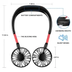 Neck Fan Portable Fan Hand Free Mini USB Rechargeable Neck Fan Cooling Wearable Suitable Fan Air Cooler for Outdoor Sports - Image 6
