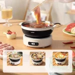 1.2L Folded Electric Cooking Pot Portable Multicooker Travel Rice Cooker Split Hot Pot 304 Stainless Steel Electric Skillt 500W - Image 4