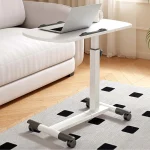 Overbed Table with Wheels Adjustable Height, Foldable Side Table, Rolling Table Standing Desk Potable Laptop Desk Computer Workstations for Home Office - Image 7