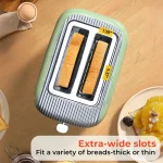 110V/220V Toaster 2 Slice Wide Slot with 7 Preset Temperature and Defrost Small Household Bread Maker Sandwich Maker Toaster - Image 3