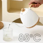 800ml Gooseneck Electric Kettle Hand Brew Coffee Pot Teapot 304 Stainless Steel Water Jug Slender Mouth Hand Brewing Pot 1000W - Image 3