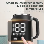 1.7L Electric Kettle Large Capacity Thermostatic Kettle Automatic Heat Preservation Teapot 304 Stainless Steel Liner Health Pot - Image 2