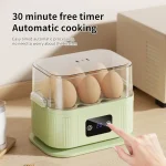 6 Eggs Boiler Steamer Multifunctional Electric Egg Cooker Kitchen Breakfast Maker 200W High-Power Smart Egg Steamer with Timer