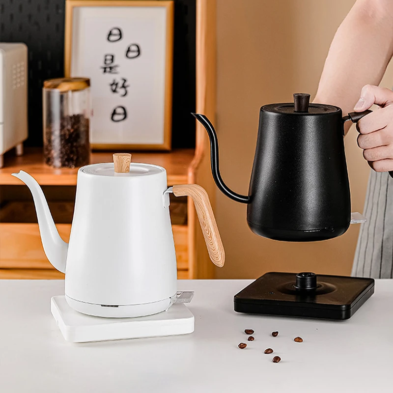 kf-S9c8fa186af7645fda36c1d3126c22ac7G 1000W Gooseneck Electric Kettle 0.8L Coffee Pot Electric Water Heater Teapot Portable Kettle Jug Slender Mouth Pot 110V/220V - Image 1