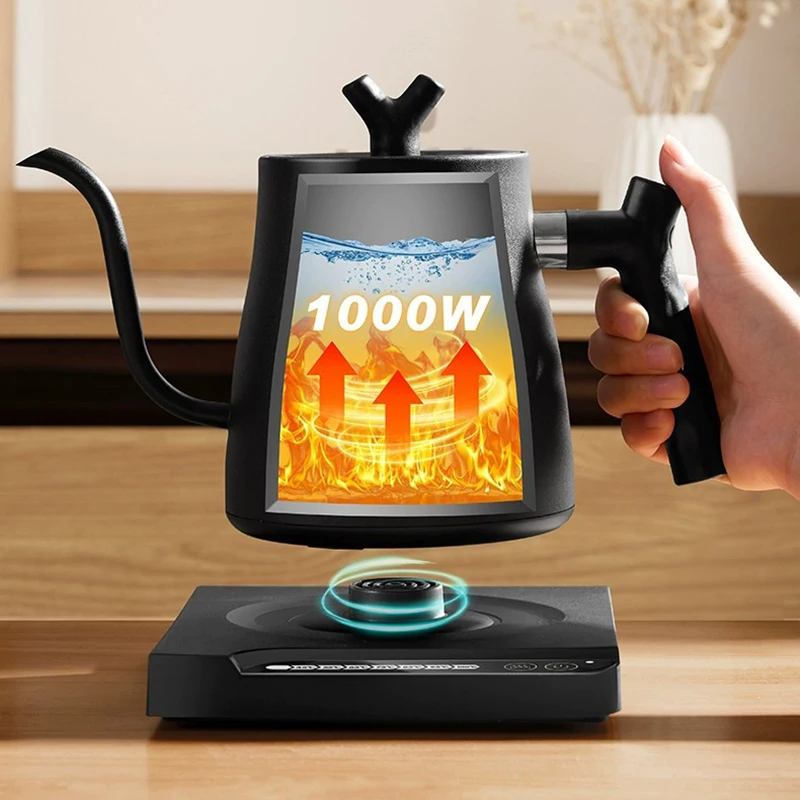 kf-Sa29dab769fb04bbe95fe1f277277dcf7Q 1.0L Gooseneck Electric Kettle Hand Brewing Coffee Pot 1000W Smart Temperature Control Teapot Slender Mouth Pot Boil Water Jug - Image 1