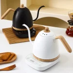 800ml Gooseneck Electric Kettle Hand Brew Coffee Pot Teapot 304 Stainless Steel Water Jug Slender Mouth Hand Brewing Pot 1000W