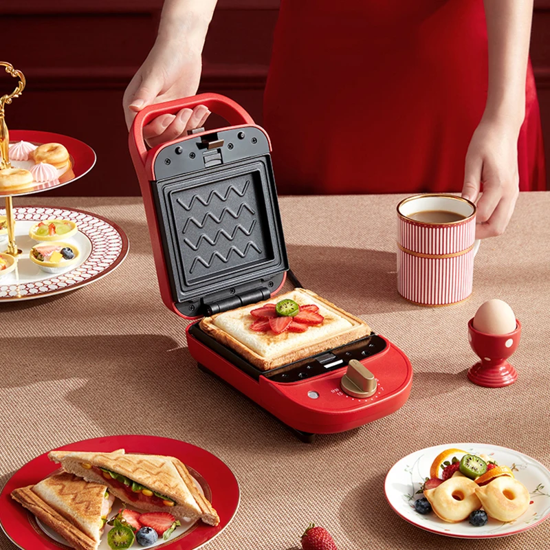 kf-Saa9d82f45b9443199e1cbaad6e2c9d1fL 650W Electric Sandwich Maker Waffle Maker Toaster Baking Multifunction Breakfast Machine Takoyaki Donuts Sandwichera 220V - Image 1