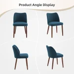 2/4Pcs Dining Chair, Linen Upholstered Dining Chair with Wood Legs, Wing Backrest, Wooden Kitchen Chair, Kitchen Chairs with Thick Cushions for Dining Room, Living Room - Image 4