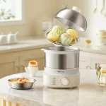 360W Electric Egg Boiler Breakfast Machine Multicooker Steamer Automatic Egg Cookers Home Egg Custard Steaming Cooker with Timer - Image 3