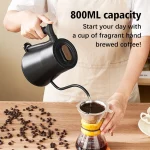 110V Gooseneck Electric Kettle Hand Brewing Coffee Pot Household 800ML Water Boiler Pot Tea Maker 1000W Rapid Heating Kettle US - Image 2