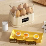 6 Eggs Boiler Steamer Multifunctional Electric Egg Cooker Kitchen Breakfast Maker 200W High-Power Smart Egg Steamer with Timer - Image 3