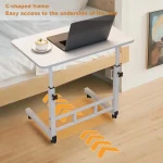 Adjustable Height Mobile Computer Desk, Small Standing Desk with Wheels, Portable Stand Up Desk, Mobile TV Tray Table Rolling Desk for Home Office, Study, and Small Spaces - Image 5