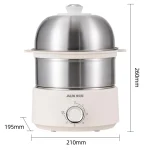 400W Electric Egg Boiler Breakfast Machine Multicooker Steamer Automatic Egg Cookers Home Egg Custard Steaming Cooker with Timer - Image 6