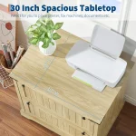 2 Drawer Farmhouse File Cabinet with Hanging File Folders for A4/Letter/Legal Size Documents,30" Wood Lateral Filing Cabinet for Home Office,Large File Storage Printer Stand Wood - Image 6